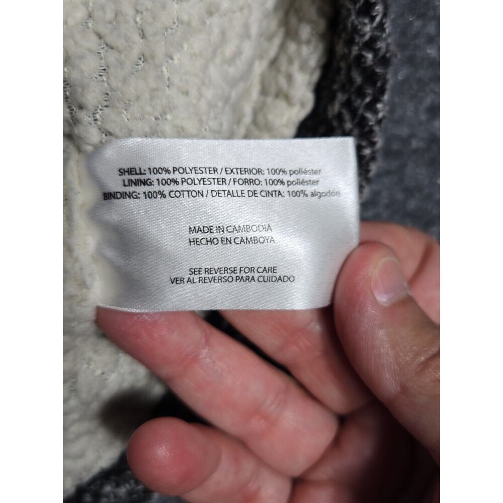 Orvis Men's Large 1/4 Zip Sherpa Lined Fleece Pullover Jacket Sweater Black Gray - Picture 9 of 14